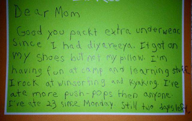 8χρονος στέλνει γράμμα στη μαμά του από την κατασκήνωση. Είναι ότι πιο αστείο διαβάσατε τον τελευταίο καιρό!
