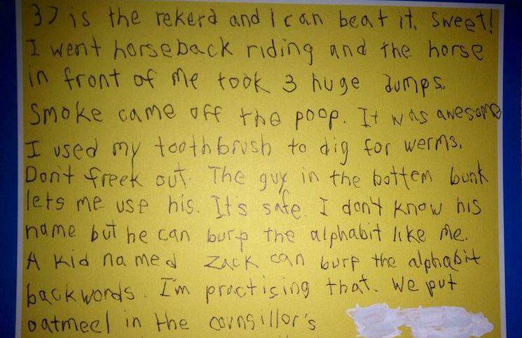 8χρονος στέλνει γράμμα στη μαμά του από την κατασκήνωση. Είναι ότι πιο αστείο διαβάσατε τον τελευταίο καιρό!