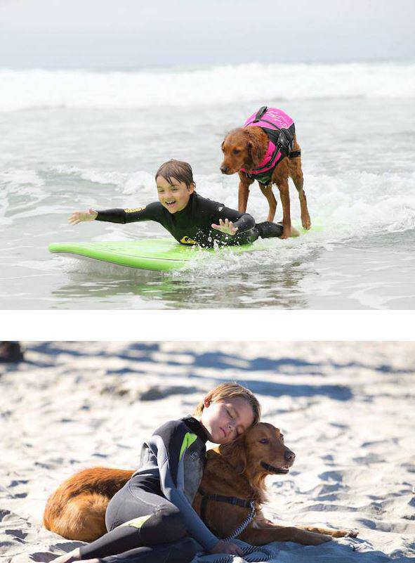 Σκύλος σέρφερ βοηθά άτομα με αναπηρία! (φωτογραφίες)