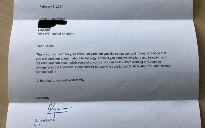 Το απίθανο γράμμα μιας 7χρονης Google και η απάντηση του CEO!