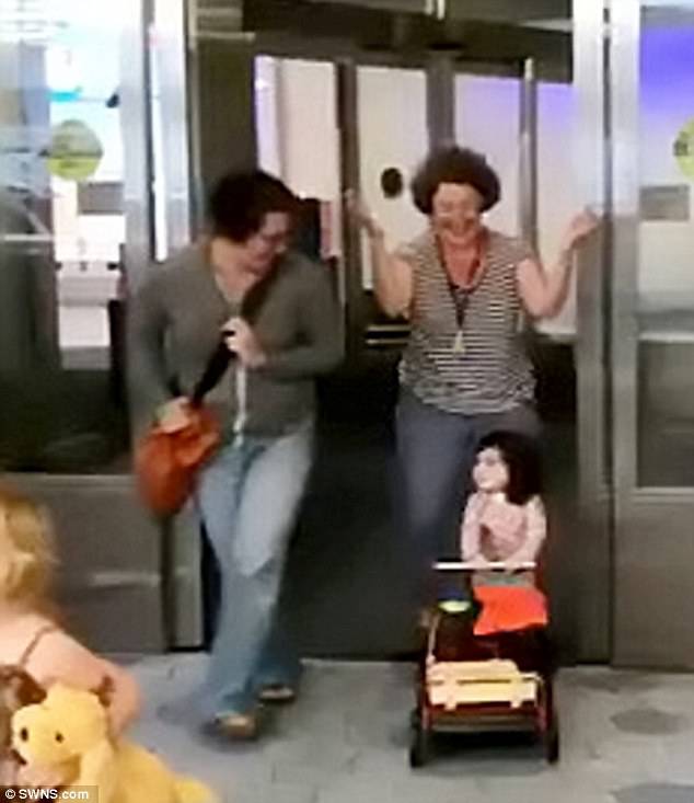 This is the heartwarming moment two-year-old Mae Koslow-Vogel, who spent her whole life at Boston Children's Hospital in Massachusetts, was allowed to go home for the first time