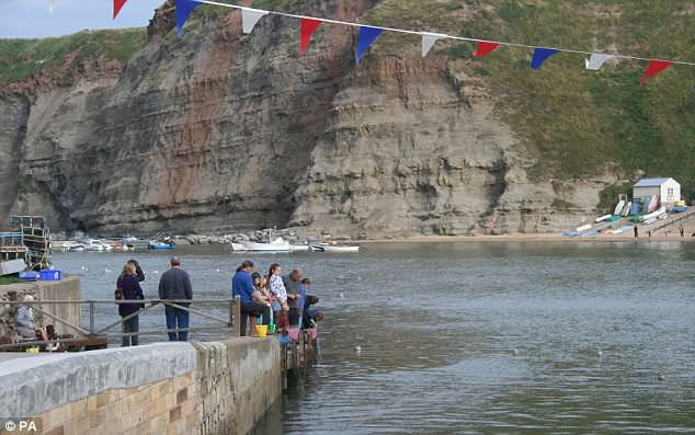 Staithes harbour in North Yorkshire, where a nine-year-old girl has died after a rock fall