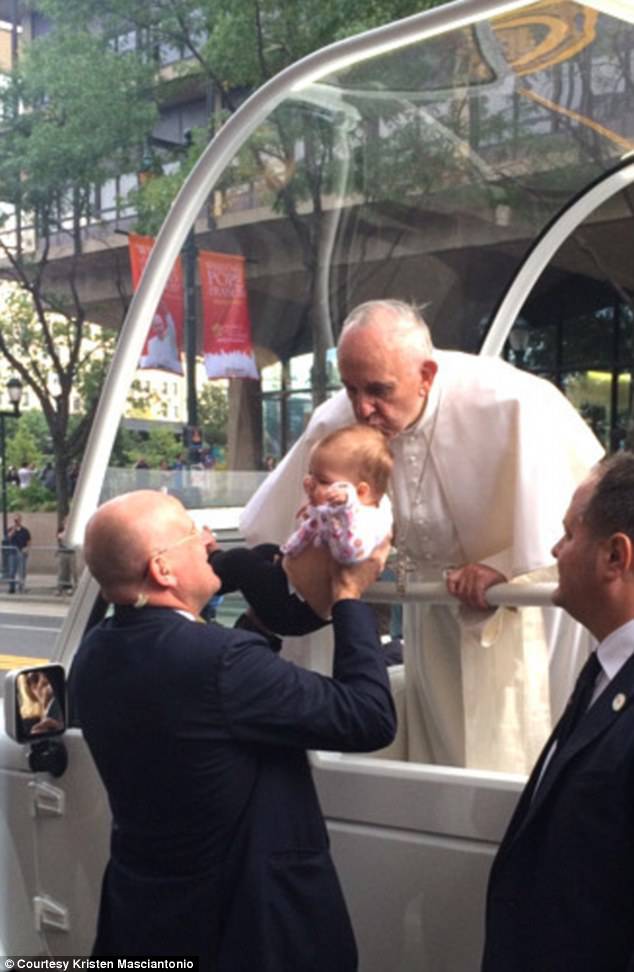 Gianna Masciantonio was dubbed the 'Miracle on Market' when she was kissed on the head by Pope Francis during his US visit in 2015. Months later, her inoperable brain tumor disappeared