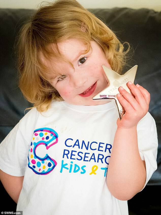 Brave Izzy has now received a Cancer Research UK Kids & Teens Star Award in recognition of what she has been through